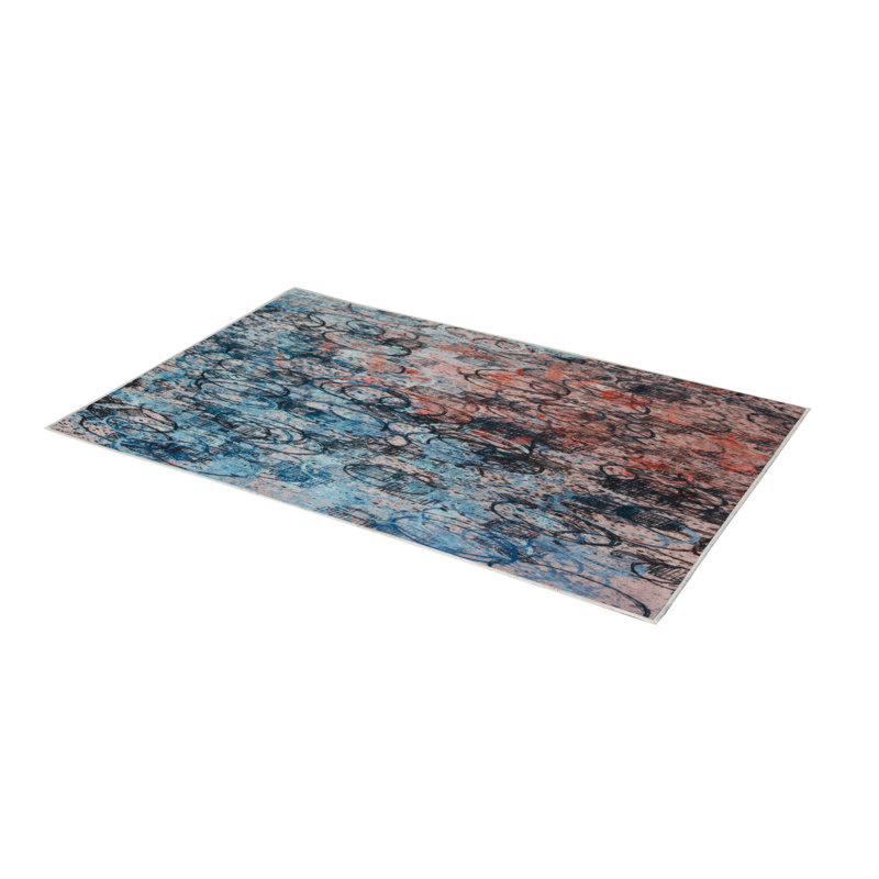 Premium Woven Carpet, 2.6 x 4.0 Feet | 100% Polyester, Antibacterial, Non-Slip Underside | 3D Digital Printing, Machine Washable, Pile Height: 0.04 in | Ideal for Living Room, Bedroom, and Home Decor
