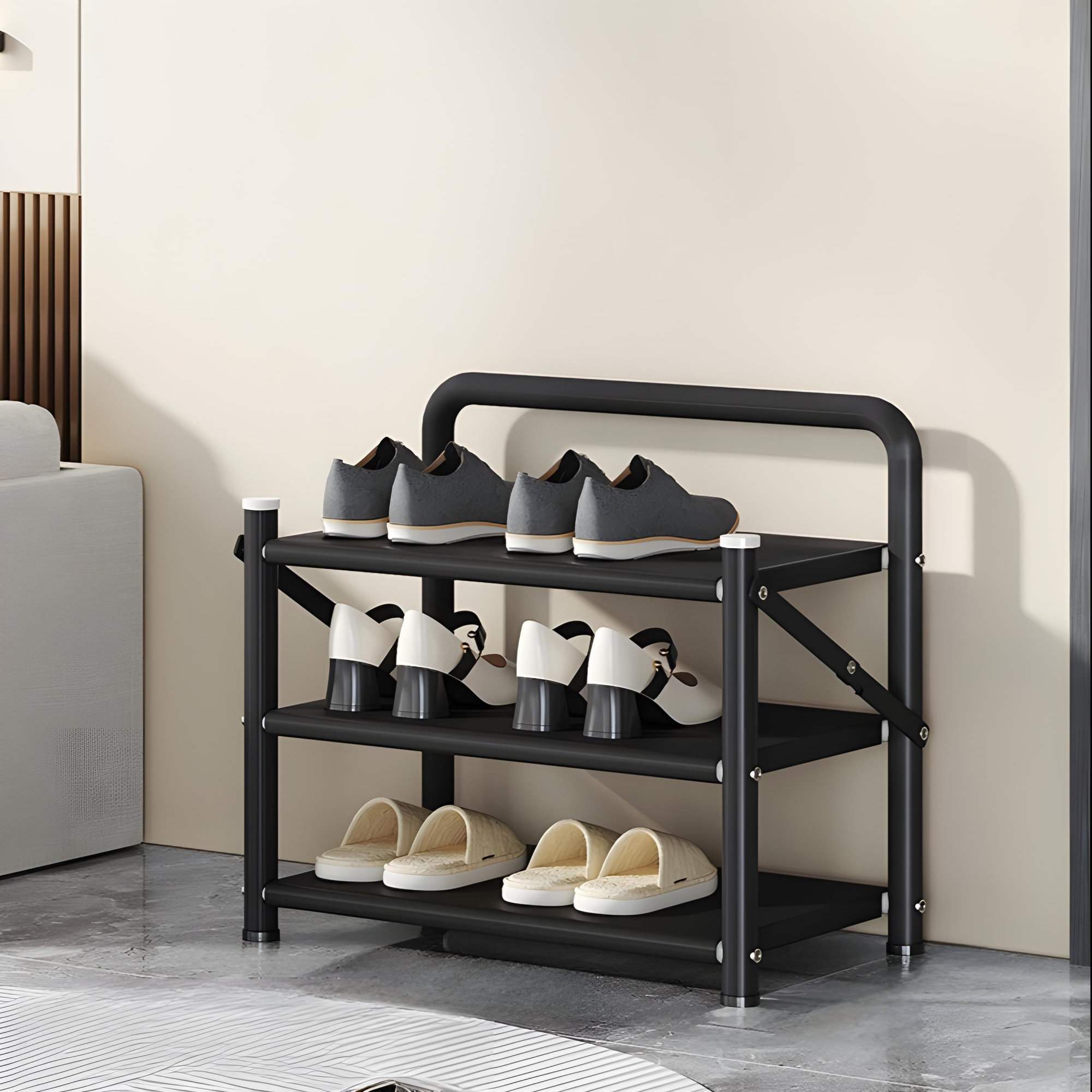 Rebrilliant Thickened Heavy-Duty Foldable Shoe Rack - Easy Assembly ...