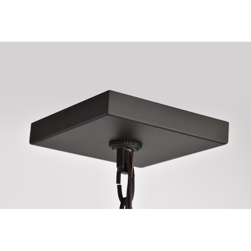 Lustre rectangulaire 4 lumières Azair, H 24,13 po x l 17 po x P 17 po, Noir mat
