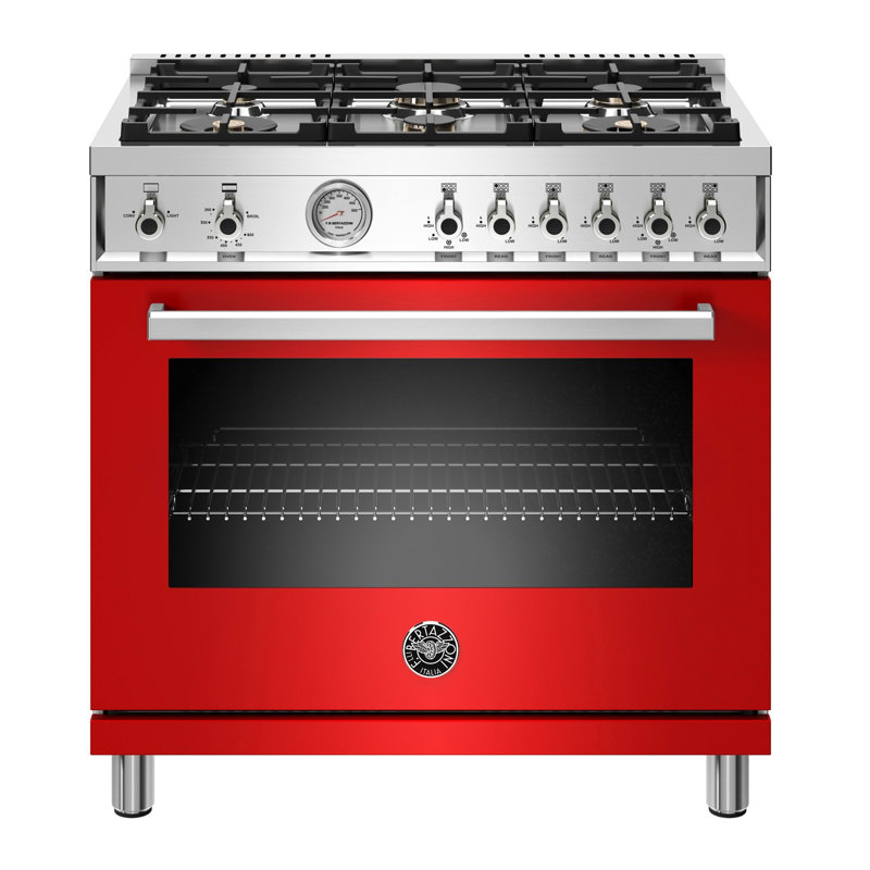 Bertazzoni 36'' W Free Standing Range, Red