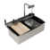 Deervalley 29.5" X 18" Smart Waterfall Kitchen Sink, Drop In Stainless Steel Digital Display Workstation Sink
