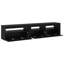 TV Cabinet Set 3 Pcs Black Oak Engineered Wood-1465420460