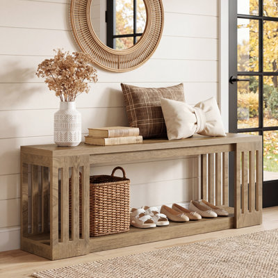 63'' Wood Entryway Bench with Storage