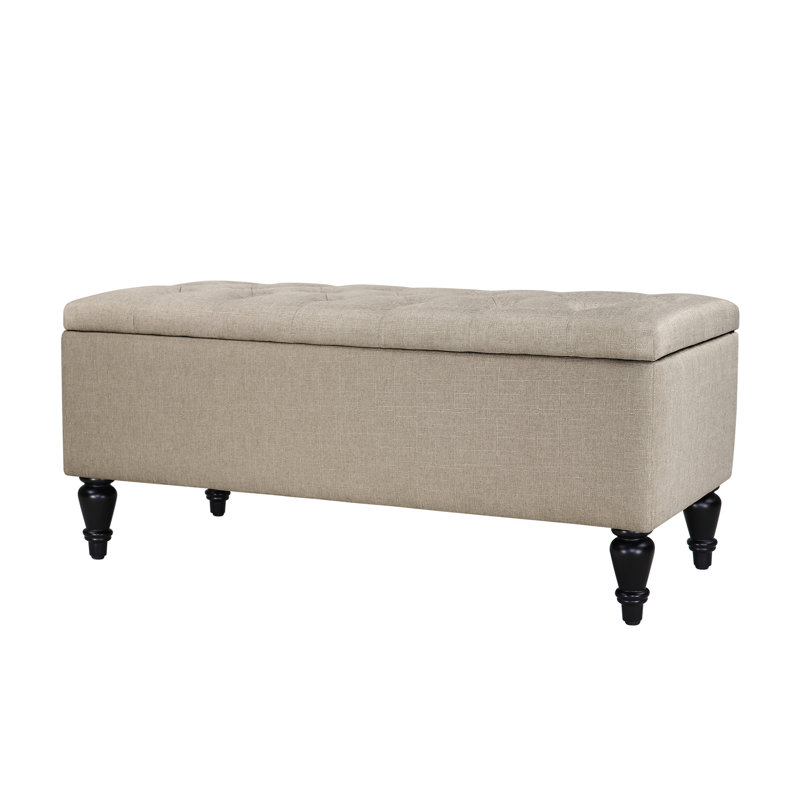 Banc de rangement à couvercle rabattable Aireen, Beige