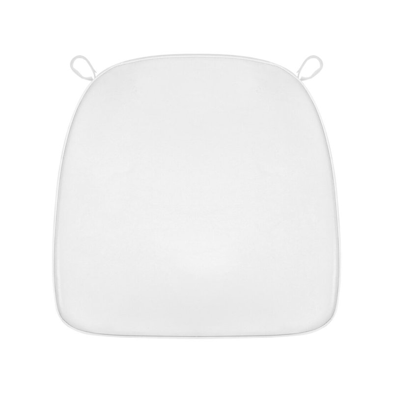 2" Thick Chiavari Chair Pad, Seat Cushion With Hook & Loop Fastener Straps, 20 Pad Bundle By Chivari, White