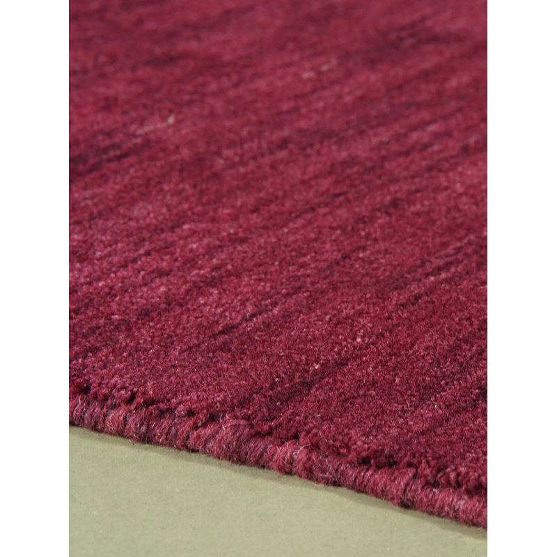 Handmade Dark Red Wool Runner Rug, 2'6" x 8'