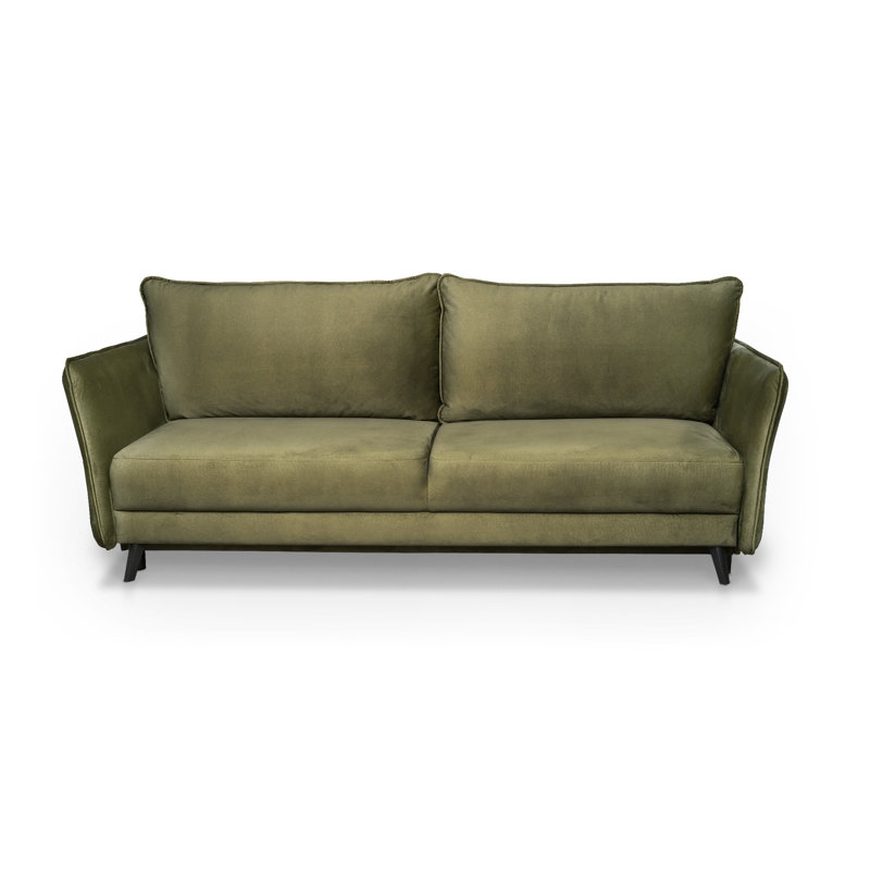Pam 3 Seater Velvet Sofa Bed, Green