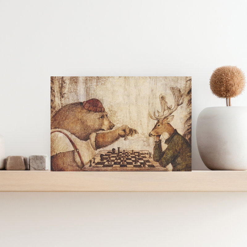 Wild Chess Abstract Contemporary Forest Landscape Wall Art Print by Mike Koubou - Wrapped Canvas Print, 30.48cm H x 45.72cm W