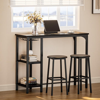 Small Bar Table Set for 2, Bar Table with Stools