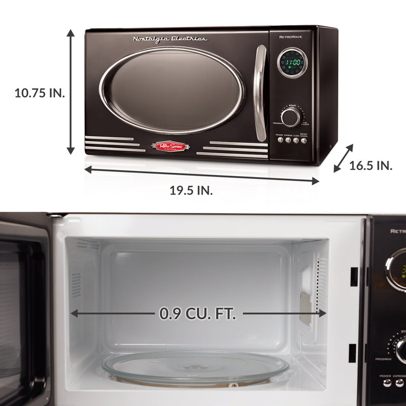 Nostalgia 25 L 900W Countertop Microwave, Red