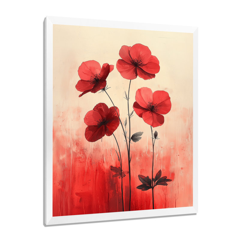 Kierra - décoration murale florale, H 40 po x l 30 po, Blanc, Picture Framed