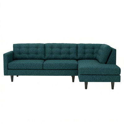 Talmadge Sectional – Made in USA, 5-Day Shipping, Custom Fabric Options, L-Shaped Sectional Wholesale Sectional Furniture - Fabric Hepburn Teal - Colo