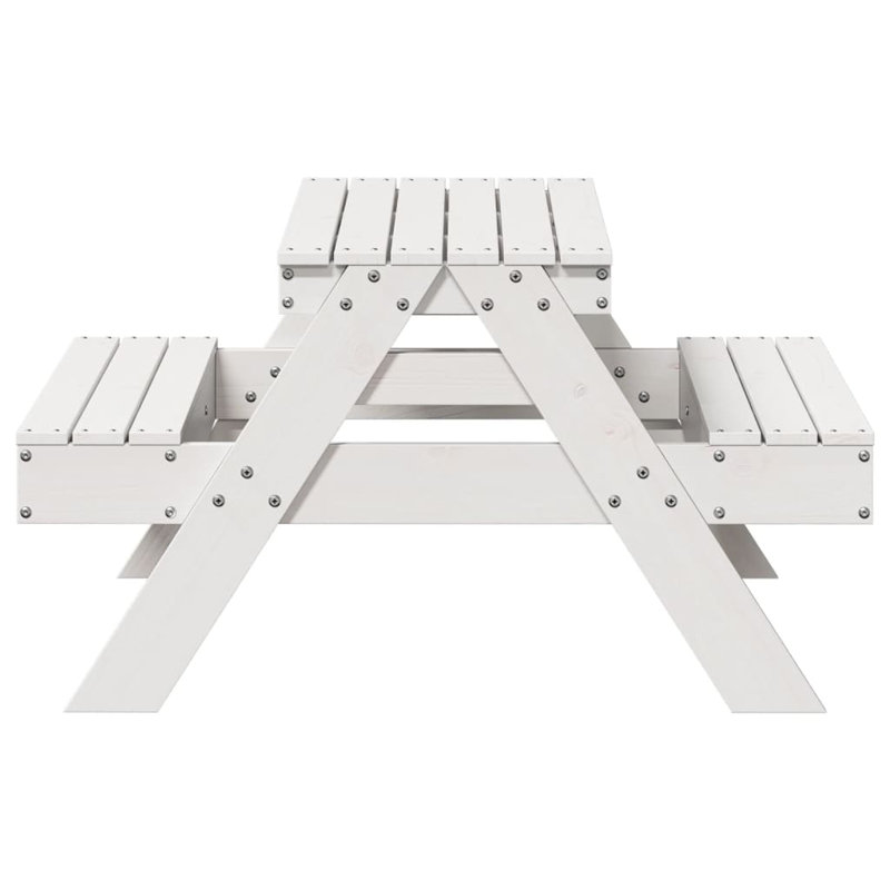 Raemoore Rectangular Outdoor Picnic Table , cm W cm D, 52cm H x 97cm W x 88 cm L, White