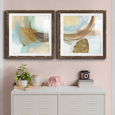 Blue Rythme I - ensemble de 2 peintures encadrées