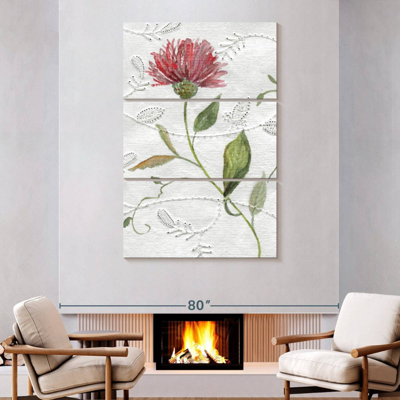Harnek Botanical Embroidery I, 74" H x 48" W