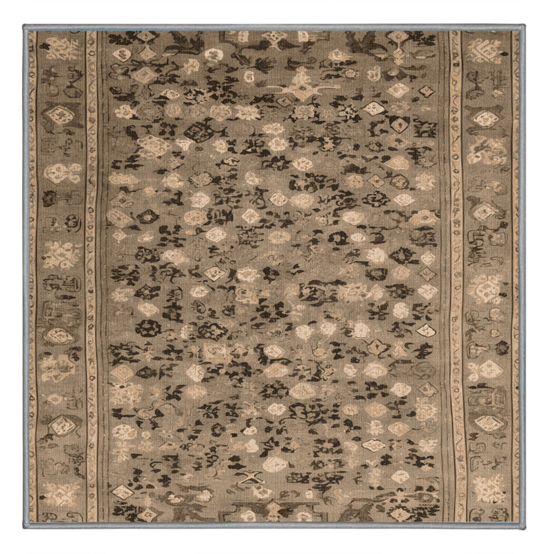 Tapis gris français lavable à la machine, Carré 7 pi