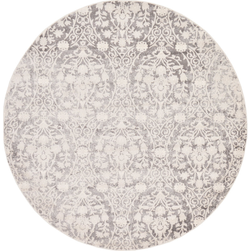 Teadora Floral Indoor Rug, Round 6'1"