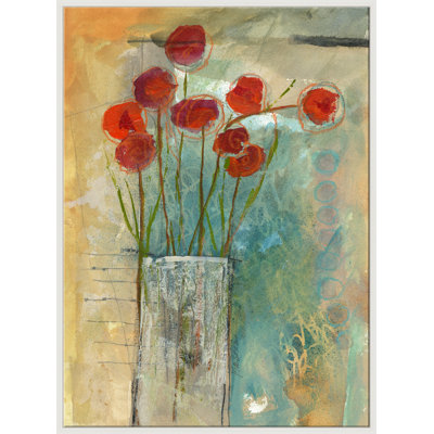 Poppies In Vase Giclee On Canvas by Jill Krasner