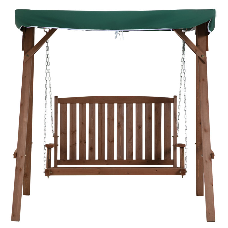 2 Person Porch Swing with Canopy, Green