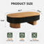 Table basse ovale en bois massif avec plateau amovible et rangement caché, parfaite pour le salon, le bureau ou le bureau-129438464