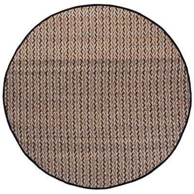 Natural Fiber 661 Flatweave Jute/Cotton Geometric Rug in Natural/Black/Ivory/Dark Gray