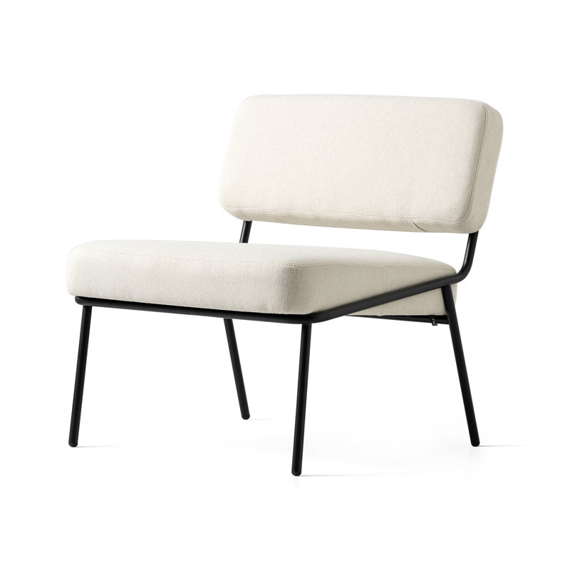 Chaise longue rembourrée Sixty, Noir mat, Sable clair