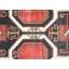 Tapis de couloir unique en laine noué à la main des années 1960 de 4 pi 11 po x 11 pi 10 po en rouge / noir / ivoire
