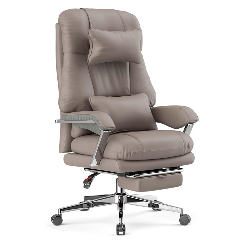 Big And Tall Office Chair, 500lbs Pu Executive Office Chair, High Back Ergonomic Office Chair With Footrest, Computer Desk Chair With Adjustable Headrest
