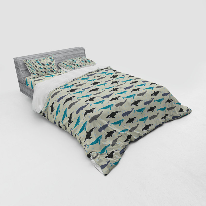 Coastal Polyester Duvet Cover, Queen Duvet Cover + 3 Additional Pieces