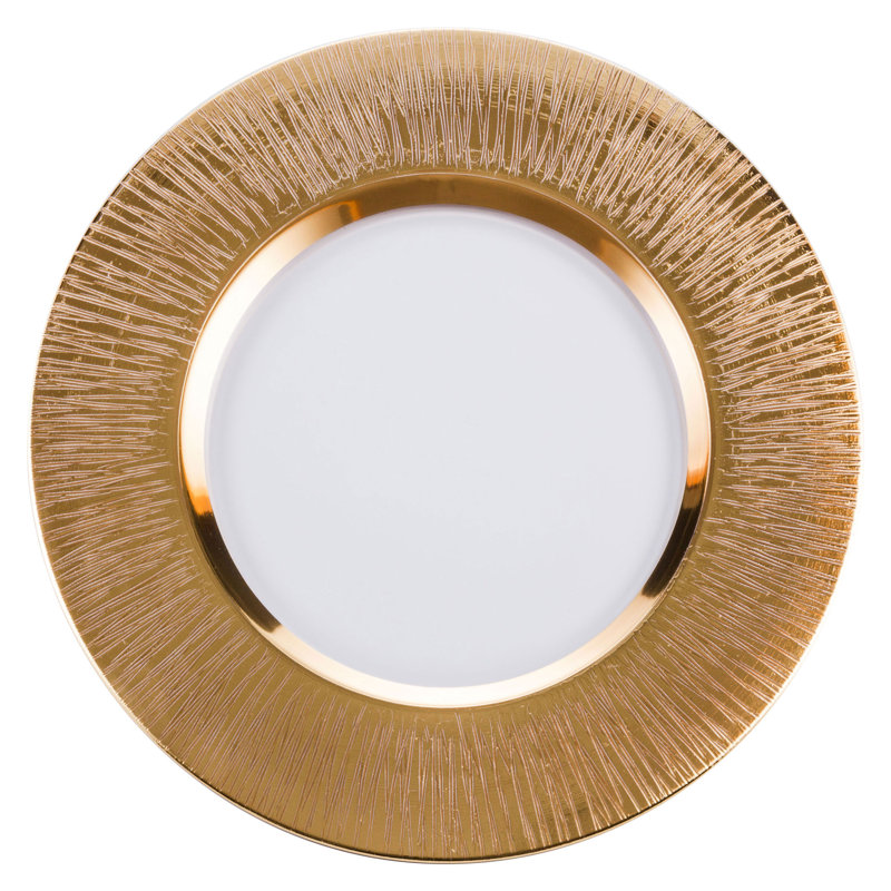 Balsinger 32cm Glass Saucer, Gold/Transparent