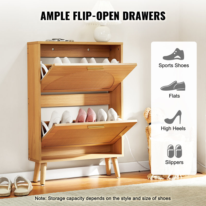 6 Pair Flip Down Shoe Storage