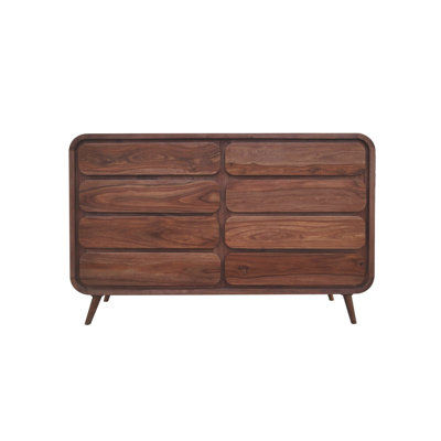 Mundell Solid Wood 140cm W 8 - Drawer Chest of Drawers