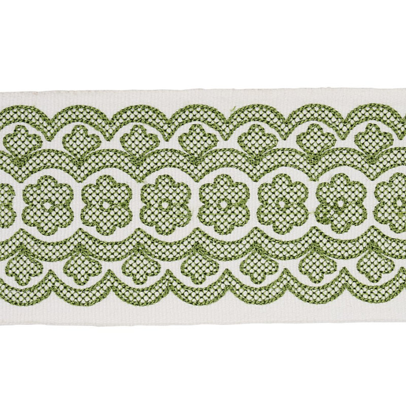 Astrid Embroidered Tape, Green