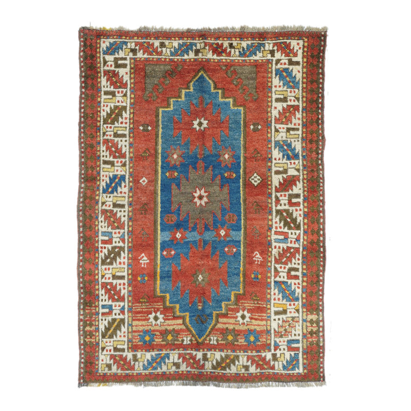 Wool Oriental Area Rug in Red