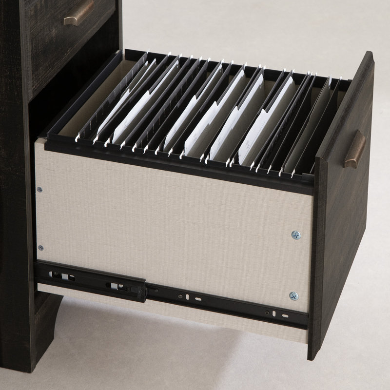 Bureau avec rehausse Versa, Noir frotté
