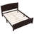 Queen Size Solid Wood Platform Bed with Support Slats – Sturdy, No Box Spring Needed, Espresso-726433675-726433396