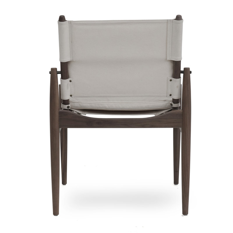 Journey Upholstered Dining Chair, Canvas Natural, Natural Wanut