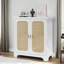 Buffet Buffet avec portes décoratives en rotin, armoire de rangement pour buffet, console, armoire décorative