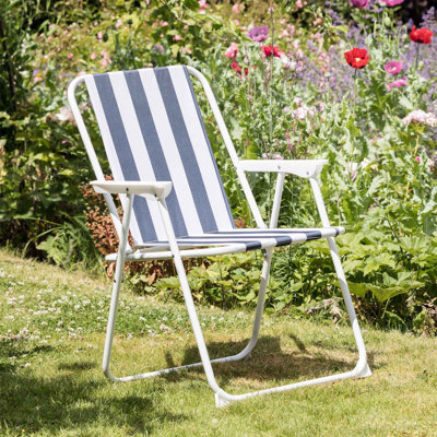Folding Metal Beach Chair Stripe