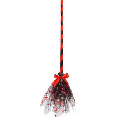 Balai de sorcière d'Halloween avec accessoires de fête en maille amovible
