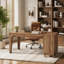 Bureau en coin en L 57 po avec pupitre en bois et bureau avec bureau