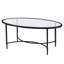 Table basse 45 "ovale en verre et métal noir