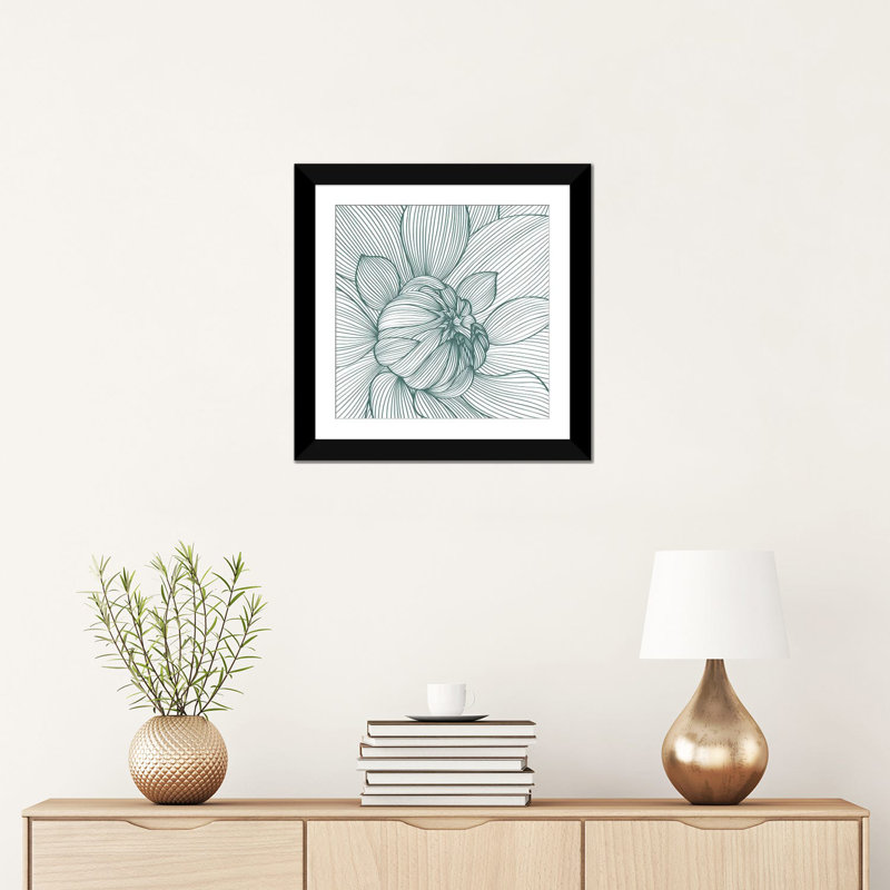 «Myrrhis Odorata I», impression sur toile, Blanc, H 16 po x l 16 po x P 1 po, Papier d'art encadré noir