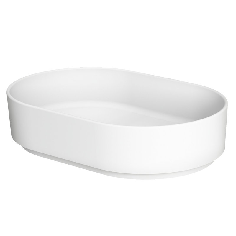 Lavabo à surface solide blanc mat - et facile à nettoyer. . 22,71 po Profondeur, 14,96 de largeur, 5,41 de hauteur. 17,28 lb Poids. Lavabo sur pied de style contemporain. Aucun égouttoir ou, pour nettoyer, sans et. Hauteur, poids