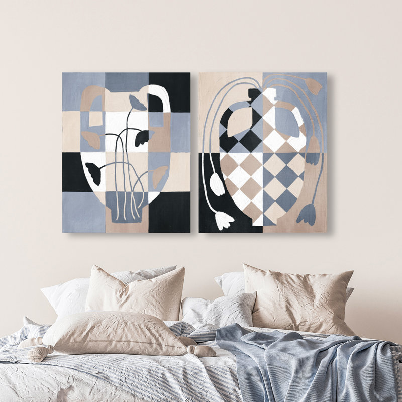 Checkered Boheme Set Set by Oliver Gal, 72"H x 60"W, Gallery Wrapped