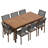 Carlo Extendable 8 - Person Outdoor Dining Set,  Brushed Wooden Painted
