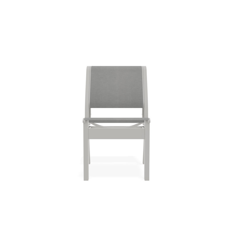 Leeward Outdoor Dining Chair, Snow, Alloy Sunbrella®
