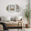 Asymmetrical Metal Framed Wall Accent Mirrors Set of 2-132945596