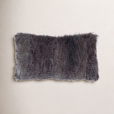 Indochine Abstract Faux Fur Reversible Throw Pillow