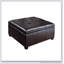 Repose-pieds rectangulaire capitonné en cuir